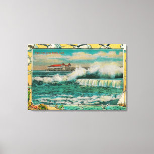 High Tide at Long Beach, Californië Canvas Afdruk