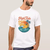High Tide & Good Vibes –  Surf Sunset T-shirt (Voorkant)