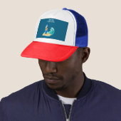 "High Tide: Surfer's Pride" avontuur oceaan Trucker Pet (In situ)