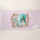 High Tides Good Vibes Beach Life Surfen Tropisch Strandlaken (Voorkant)