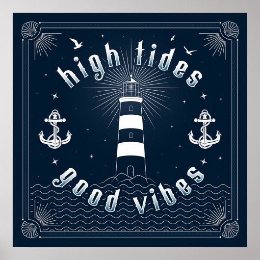 High Tides Good Vibes Sq Poster (24x24) (Voorkant)