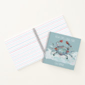 High Tides, Good Vibes Watercolor Crab Guestbook Notitieboek (Binnen)