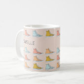 High-top-sneakers schoenen design op maat koffiemok (Voorkant links)