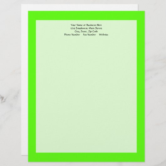 High Visibility Neon Green Briefhoofd (Voorkant / Achterkant)