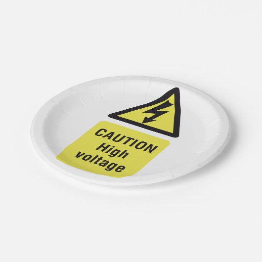 High Voltage-Caution Papieren Bordje (Gekanteld)