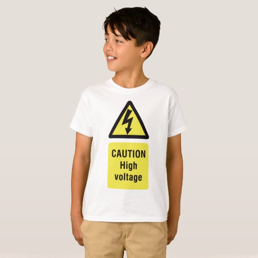 High Voltage-Caution T-shirt (Voorkant volledig)
