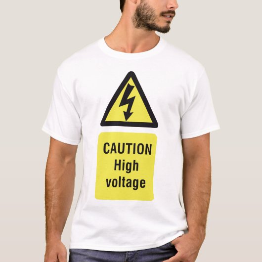 High Voltage-Caution T-shirt (Voorkant)