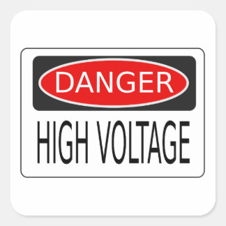 High voltage danger vierkante sticker