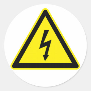 High Voltage Sign. Ronde Sticker