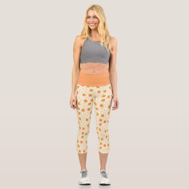 HIGH WAISTED CAPRI BROEK - "PEACH COBBLER"