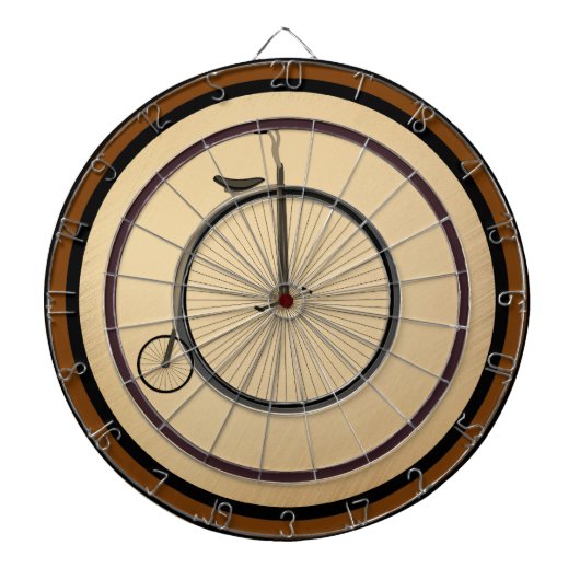 High-Wheel Antique Bicycle Rustic Regulation Dartbord (Voorkant)