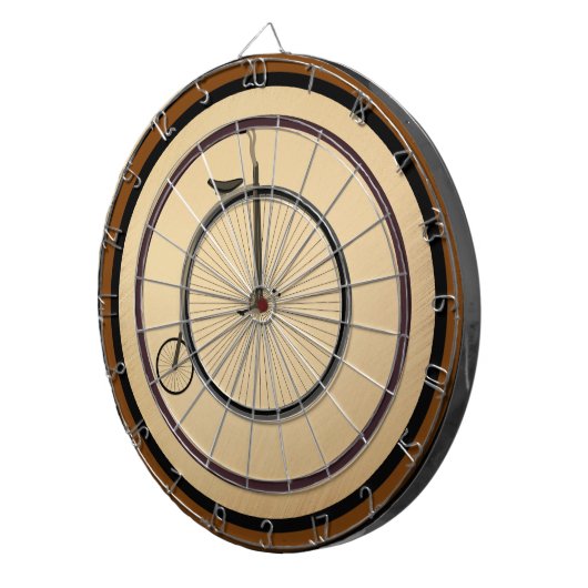 High-Wheel Antique Bicycle Rustic Regulation Dartbord (Voorkant Rechts)