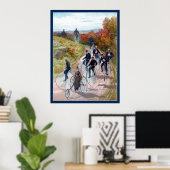 High-Wheel Bicycle - Victoriaans fijne kunst van d Poster (Thuiskantoor)