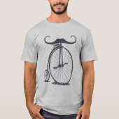 High Wheel Penny Farthing Mustache Bicycle T-shirt (Voorkant)