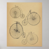  High Wheeler Bicycle Patent Art Print (Voorkant)