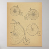  High Wheeler Bicycle Patent Art Print (Voorkant)