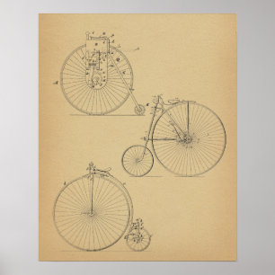  High Wheeler Bicycle Patent Art Print