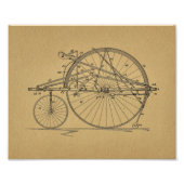 High Wheeler Bicycle Patent Art Print Foto Afdruk (Voorkant)