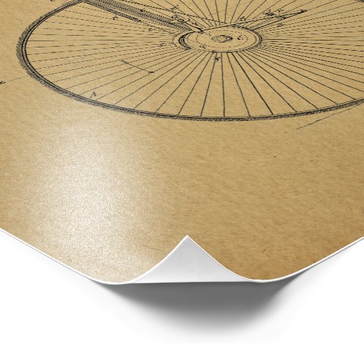  High Wheeler Bicycle Patent Art Print Foto Afdruk (Hoek)