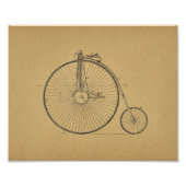  High Wheeler Bicycle Patent Art Print Foto Afdruk (Voorkant)