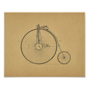  High Wheeler Bicycle Patent Art Print Foto Afdruk