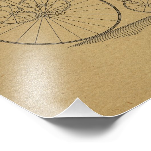  High Wheeler Bicycle Patent Art Print Foto Afdruk (Hoek)