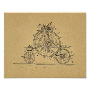  High Wheeler Bicycle Patent Art Print Foto Afdruk
