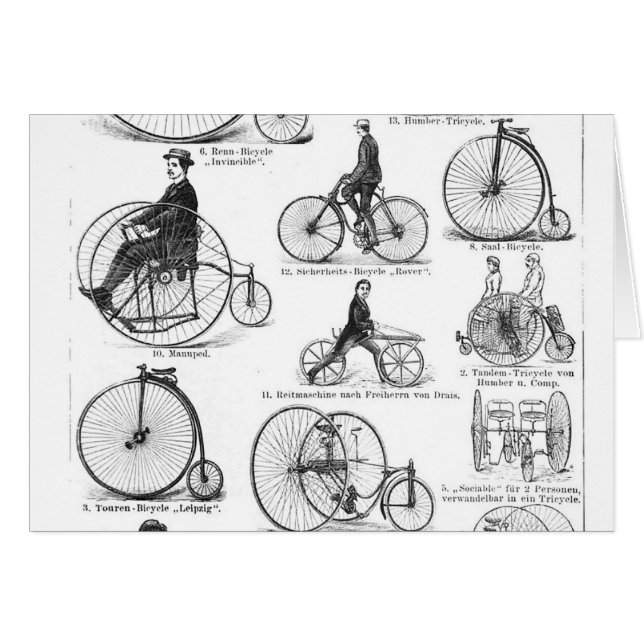 High Wheeler Fiets Penny Farthing (Voorkant Horizontaal)