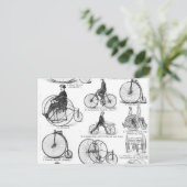 High Wheeler Fiets Penny Farthing Briefkaart (Staand voorkant)