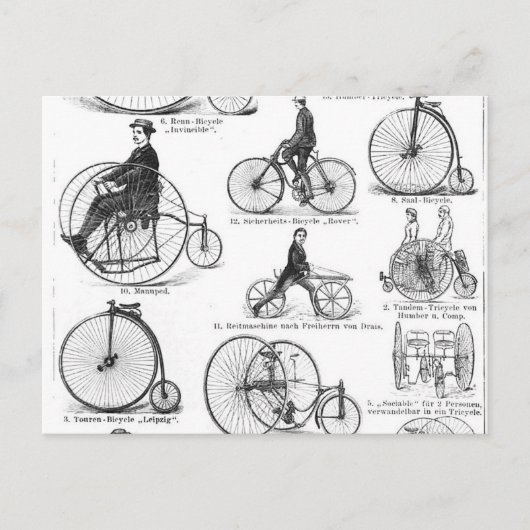 High Wheeler Fiets Penny Farthing Briefkaart (Voorkant)