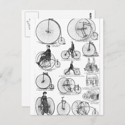 High Wheeler Fiets Penny Farthing Briefkaart (Voorkant / Achterkant)