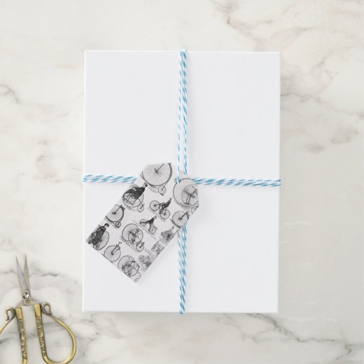 High Wheeler Fiets Penny Farthing Cadeaulabel (Met Touw)