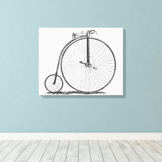 High Wheeler Fiets Penny Farthing Canvas Afdruk (Insitu (Houten vloer))