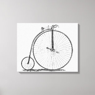 High Wheeler Fiets Penny Farthing Canvas Afdruk