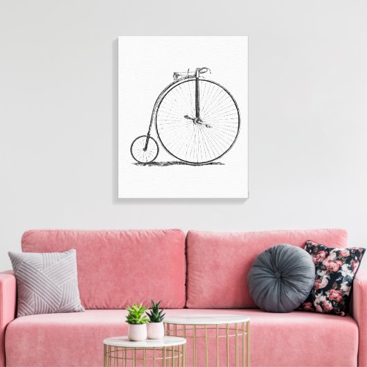 High Wheeler Fiets Penny Farthing Canvas Afdruk (Insitu (Woonkamer))