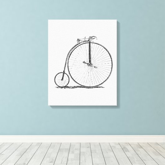 High Wheeler Fiets Penny Farthing Canvas Afdruk (Insitu (Houten vloer))