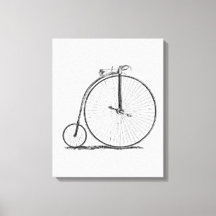 High Wheeler Fiets Penny Farthing Canvas Afdruk