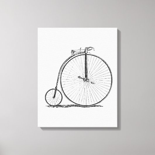 High Wheeler Fiets Penny Farthing Canvas Afdruk (Voorkant)