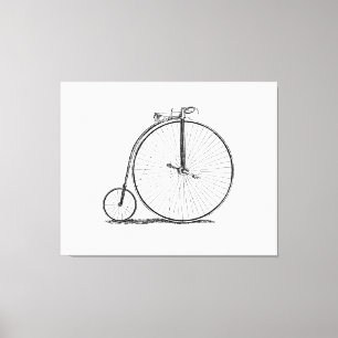High Wheeler Fiets Penny Farthing Canvas Afdruk