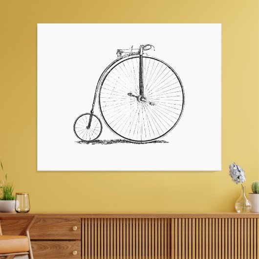 High Wheeler Fiets Penny Farthing Canvas Afdruk (Insitu (Woonkamer))
