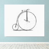 High Wheeler Fiets Penny Farthing Canvas Afdruk (Insitu (Houten vloer))