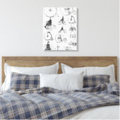 High Wheeler Fiets Penny Farthing Canvas Afdruk (Insitu (Slaapkamer))