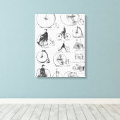 High Wheeler Fiets Penny Farthing Canvas Afdruk (Insitu (Houten vloer))