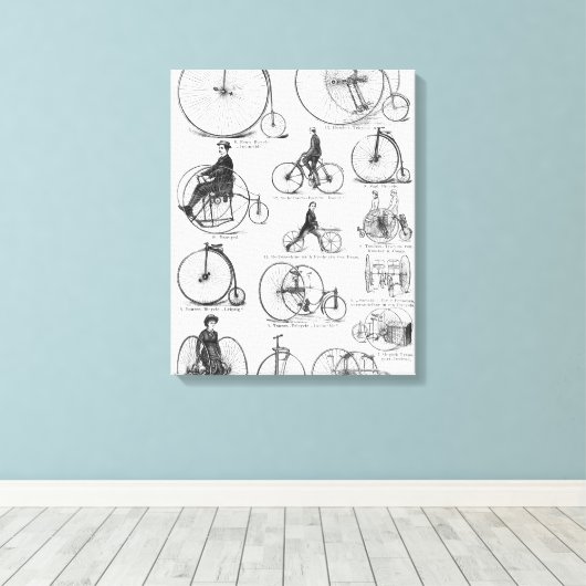High Wheeler Fiets Penny Farthing Canvas Afdruk (Insitu (Houten vloer))