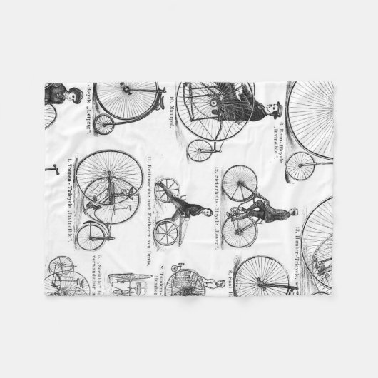 High Wheeler Fiets Penny Farthing Fleece Deken (Voorkant (Horizontaal))
