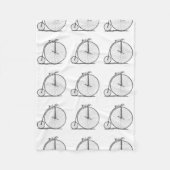 High Wheeler Fiets Penny Farthing Fleece Deken (Voorkant)