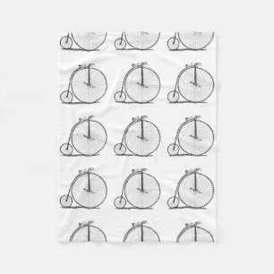High Wheeler Fiets Penny Farthing Fleece Deken