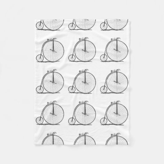 High Wheeler Fiets Penny Farthing Fleece Deken (Voorkant)