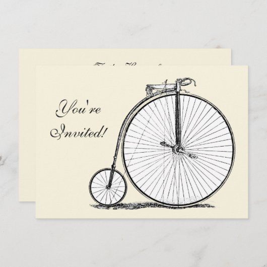 High Wheeler Fiets Penny Farthing Kaart (Voorkant / Achterkant)