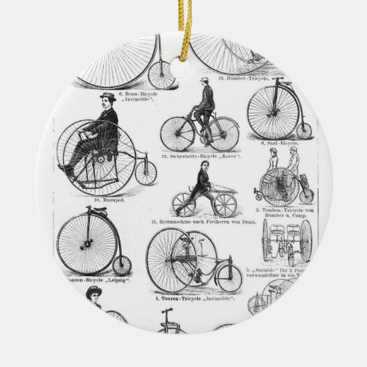 High Wheeler Fiets Penny Farthing Keramisch Ornament (Voorkant)